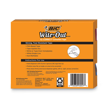 BIC® Wite-out Ez Correct Correction Tape Value Pack, Non-refillable, 1-6" X 472", 18-pack freeshipping - TVN Wholesale